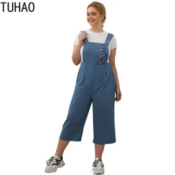 

TUHAO 2020 Spring Summer Casual Overalls Denim Pants for Women Plus Size 4XL 3XL Wide Leg Fashion HARAJUKU Denim Overalls WM155