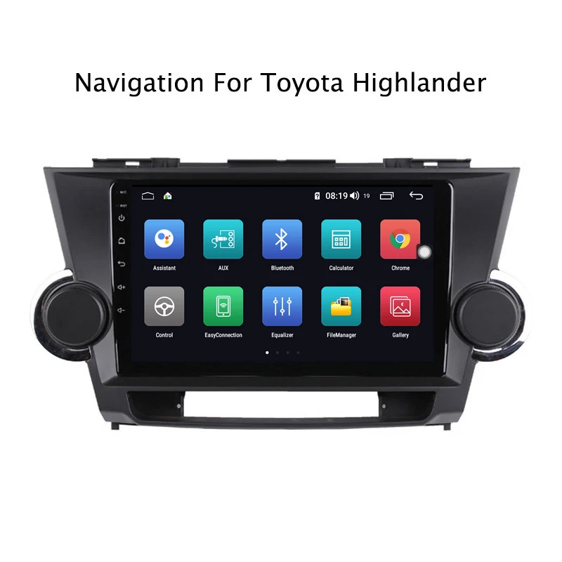 Ectwodvd 9 дюймов Andriod 8,1 автомобильный DVD gps для Toyota highlander 2009- 4G ram 64G rom CarPlay DSP 4G LTE с wifi