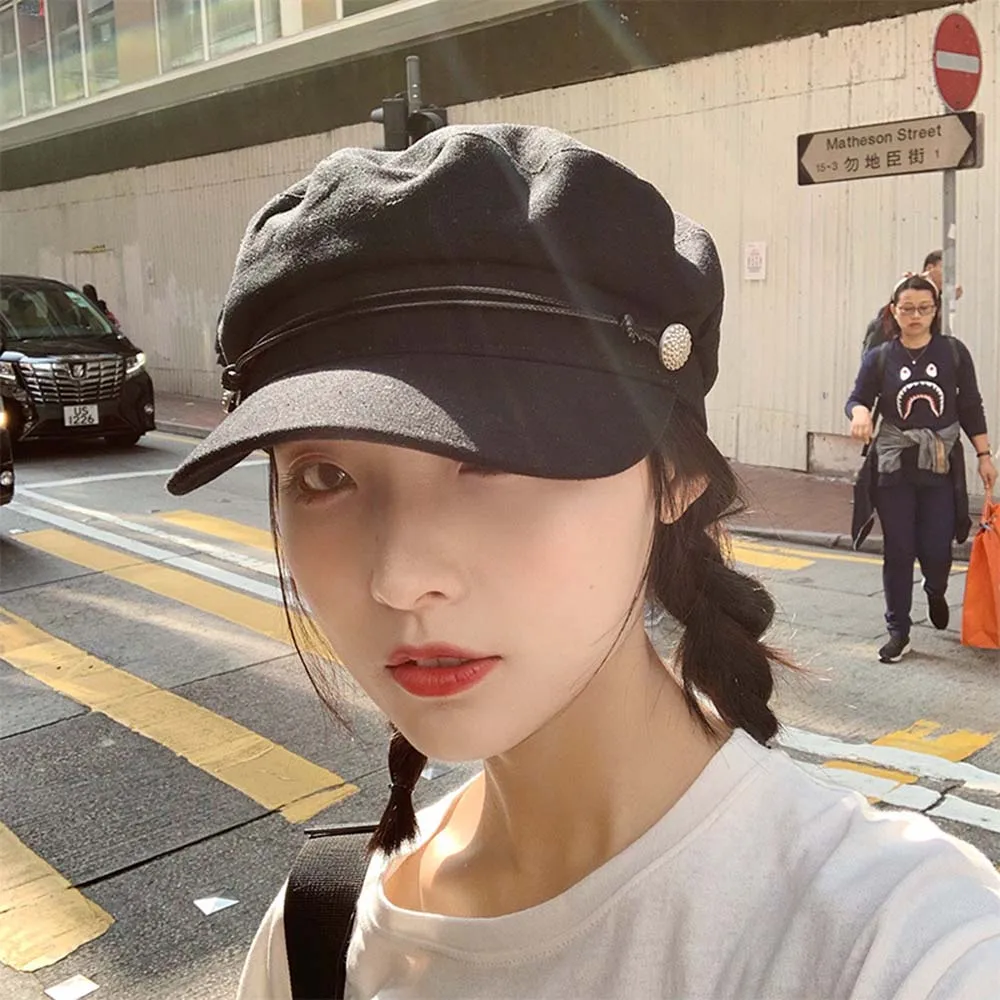 

New Casual Linen Newsboy Cap Men Women Spring Summer Beret British Style Octagonal Cap Plaid Vintage Male Female Flat Cap