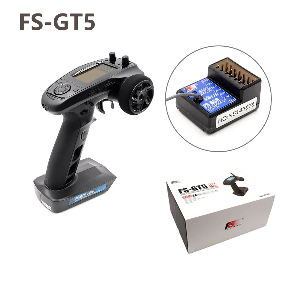 

FlySky FS-GT5 2.4G 6CH AFHDS RC Transmitter with FS-BS6 Receiver for RC Car RC Boat Spare Parts