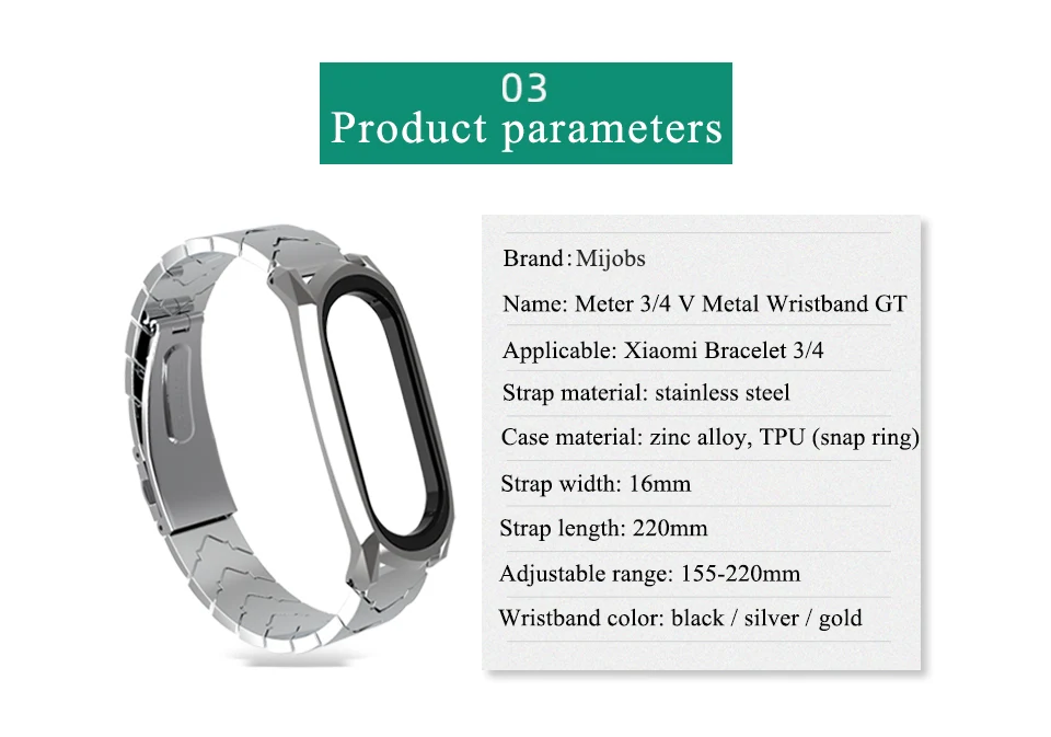 Mi jobs mi band 4 ремешок металлический браслет из нержавеющей стали для Xiaomi mi Band 4 mi Band 3 умные часы с ремнем correa mi band 4