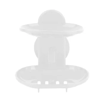 

Double Sucker Soap Box Hot wander Creative Double Layers Soap Box Bathroom Soap Dish Sucker Holder Container Drain and Trace