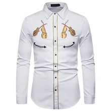 UNPADUPE Новые повседневные модные мужские рубашки с социальная одежда для мужчин большие размеры с принтом с длинными рукавами и отложным воротником, модная рубашка с цветочным принтом