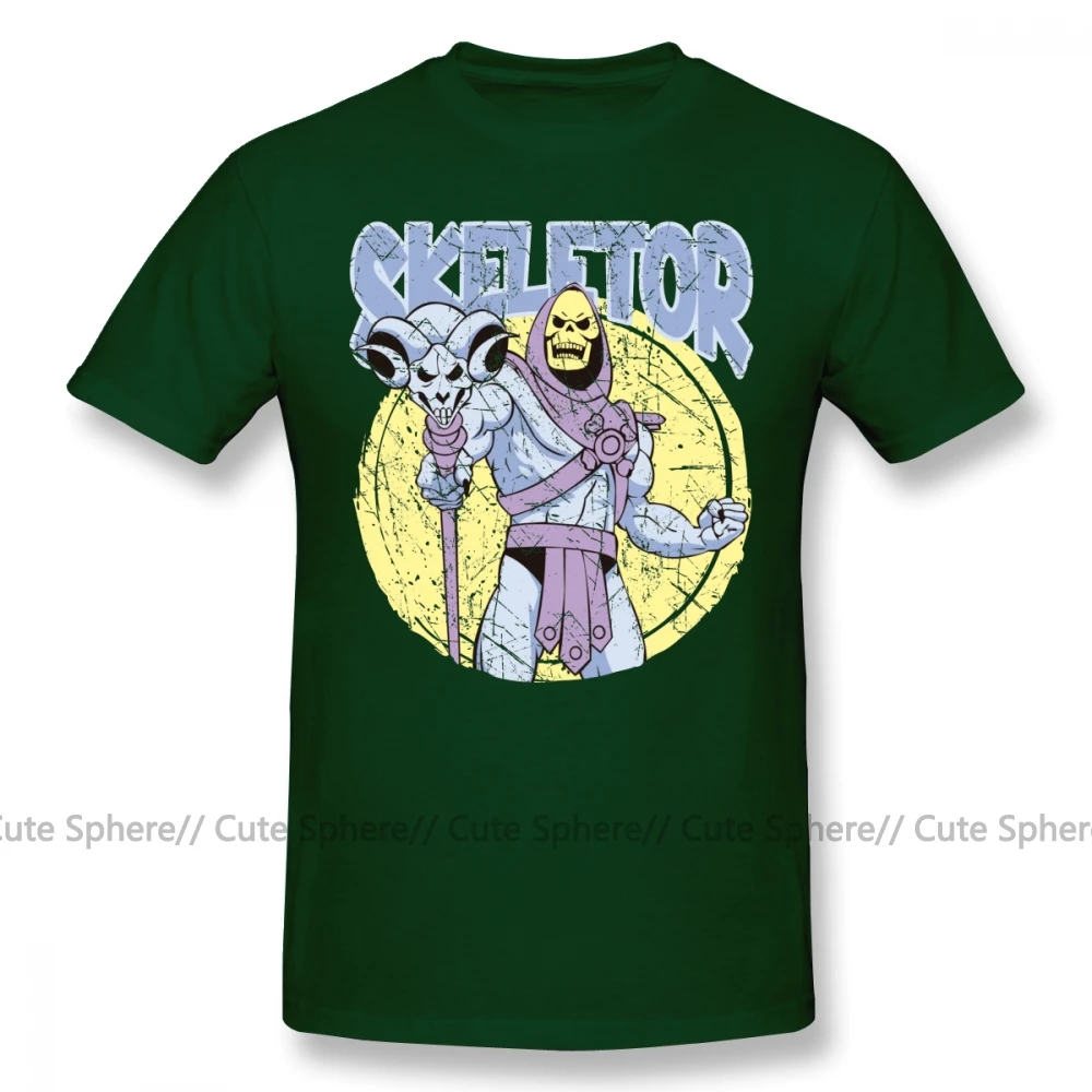SKELETOR футболка забавная футболка с коротким рукавом Футболка с графическим принтом для мужчин 5x пляжная хлопковая футболка - Цвет: Dark Green