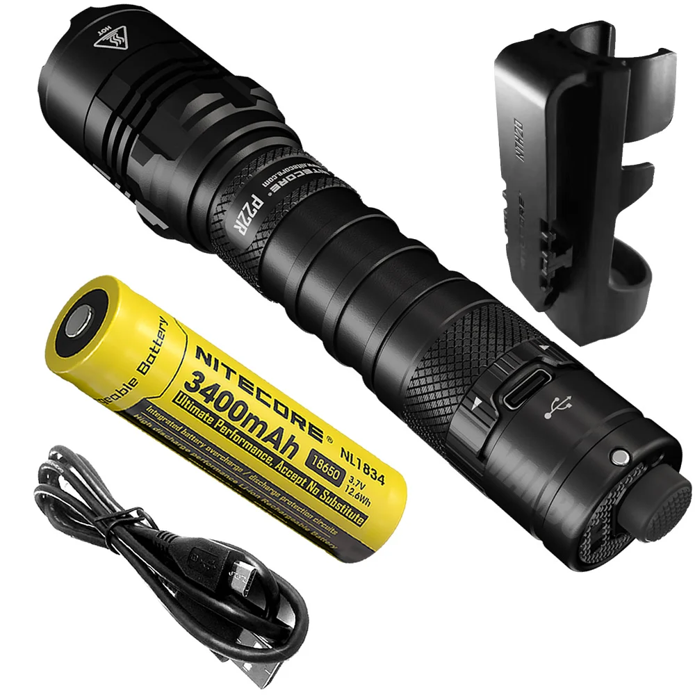 NITECORE P22R с батареей NL1834 Максимальная производительность перезаряжаемый тактический фонарь 1800 люмен для охоты и кемпинга