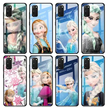 

Tempered Glass Case Coque for Samsung Galaxy S10 S20 Ultra 5G S8 S9 S10 S20 Plus Note 10 Plus Phone Cover Punk Elsa Tattoo Princ