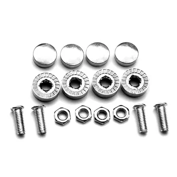 

4pcs Universal Car License Plate Security Screw Bolt Caps Covers For Car Truck Chrome