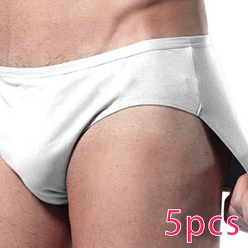 

5Pcs Men's Soft Disposable Briefs Cotton Underwear For Outdoor Travel Hotel Disposable Comfortable Men's Underwear