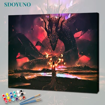 Dragon at night Painting by Numbers Kit