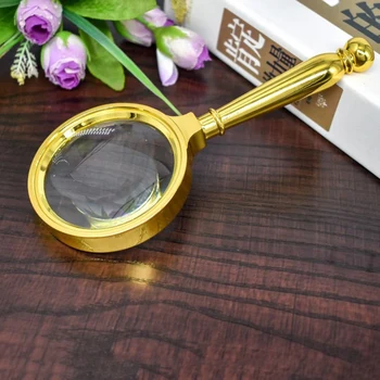 

Multifunction Reading Circuits Jewellery Evaluating Retro Handle Magnifier 70mm Portable 10X Handheld Magnifying Glass Durable