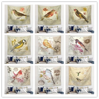 

Bohemian Tapestry Polyester Fabric Bird Wall Hanging Decor Curtains Plus Table Cover