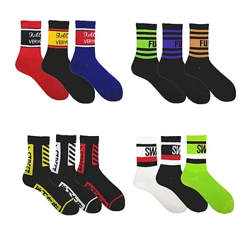 

Rainbow and letter happy fashion Trend men and women sports casual socks