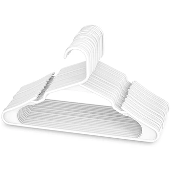 

White Plastic Hangers, Plastic Clothes Hangers Perfect for Everyday Standard Use, Clothing Hangers (White, 20 Pack)