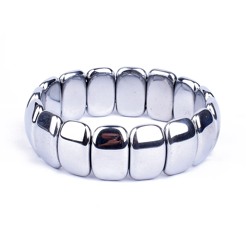 Fashion Energy Hematite Magnetic Bracelets Men Nature Silver color Hematite Charm Bracelets for Women High Polish Energy Jewelry