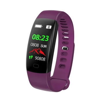 

F64HR Smart Watch IP68 Waterproof Heart Rate Smart Fitness Bracelet Blood Pressure Oxygen Monitor GPS Activity Tracker Purple