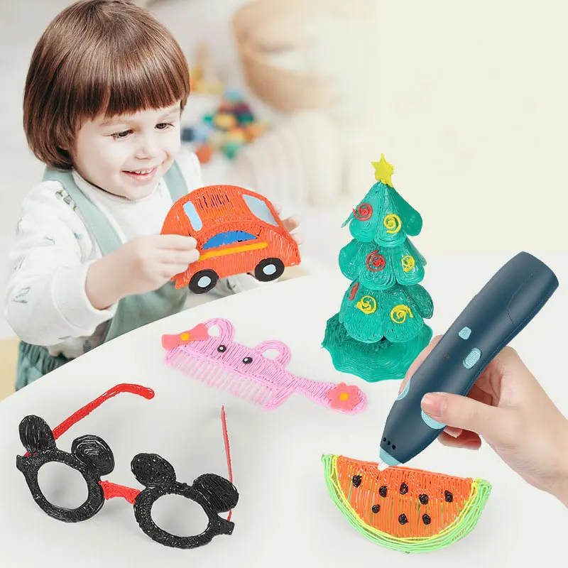 

Hot 3D Pen 3D Printing Pen DIY Drawing Pens PLA Filament Birthday Xmas Gift For Kids Children with Power Adapter Travel Case