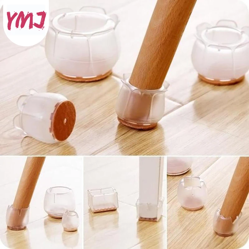 

12Pcs/set Furniture Legs Chair Leg Caps Assorted Round Square Rectangle Silicone Floor Protector Furniture Table Feet Covers