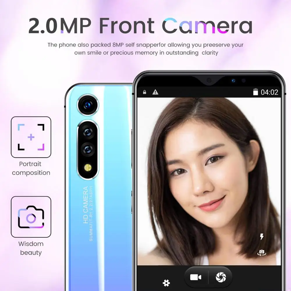 SOYES P41 Mobile Phone Android Face Unlock ID Fingerprint 2 Sim card 6.1inch RAM 1GB ROM 16GB phone New Camera Wifi Smartphone