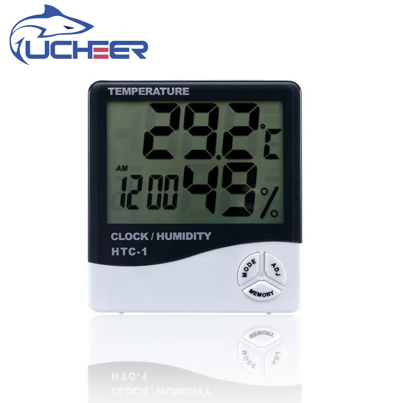 

UCHEER 1pc Indoor electronic thermometer alarm clock large screen hygrometer without battery measuring tool