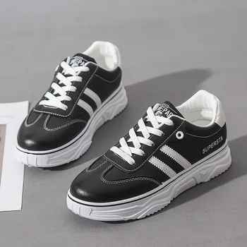 

2020 spring new flat shoes women's fashion simple color matching striped decorative thick sole casual shoes