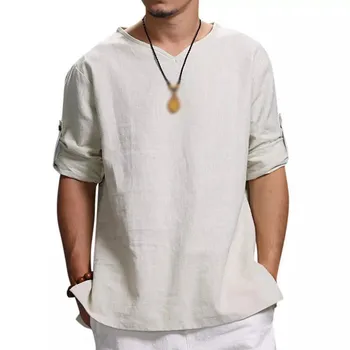 

Casual Men's Shirt Literary Male Youth Simple Casual Tops Summer Autumn Long-sleeved Solid Color Men's Shirts