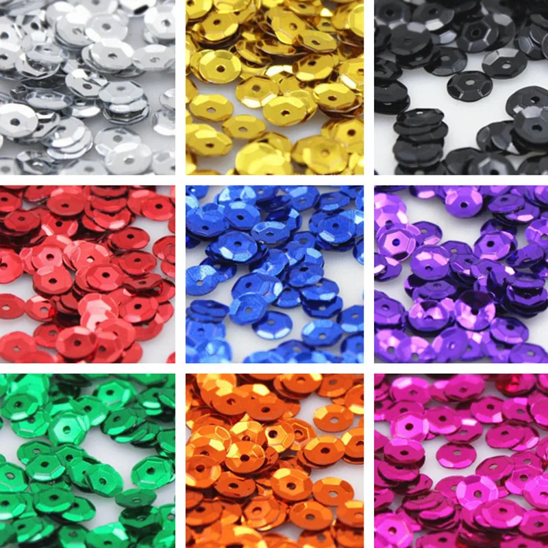 10g/pack 4mm 6mm 8mm Sequins PVC Round Curved Surface Craft Bulk Sequin Wedding Dress DIY Handmade Clothing Accessories | Дом и сад