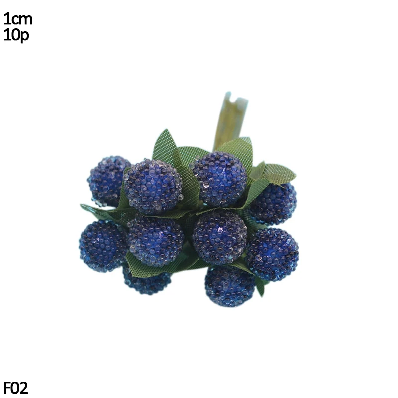 Смесь искусственных ягод голубое растение цветок вишня Stamen Berry комплект DIY Подарочная коробка венок Рождественская Свадебная вечеринка украшение - Цвет: F02-ZA079