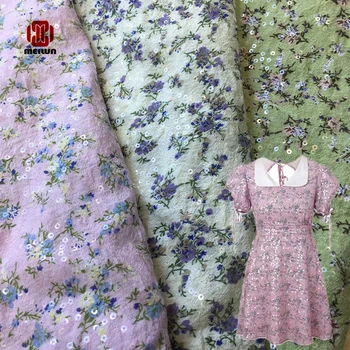 

New 2020 design Chiffon lace flower bead piece embroidery technology fabrics Evening dress skirt garment fabrics of multipurpose