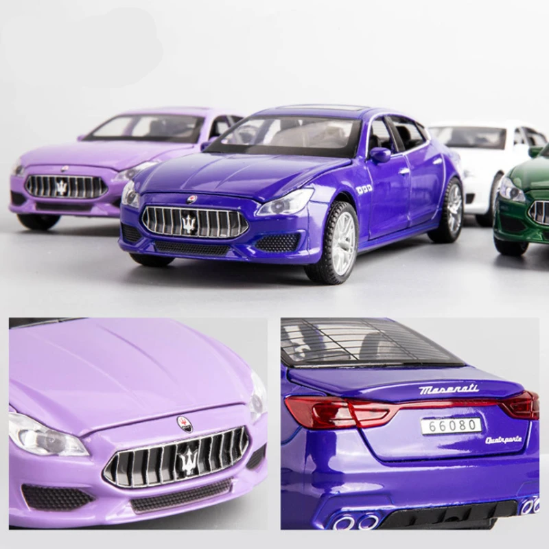 1:32 Maserati Quattroporte Coupe Alloy Car Model Diecast Metal Toy Vehicle Car Model Simulation Sound Light Collection Kids Gift 4