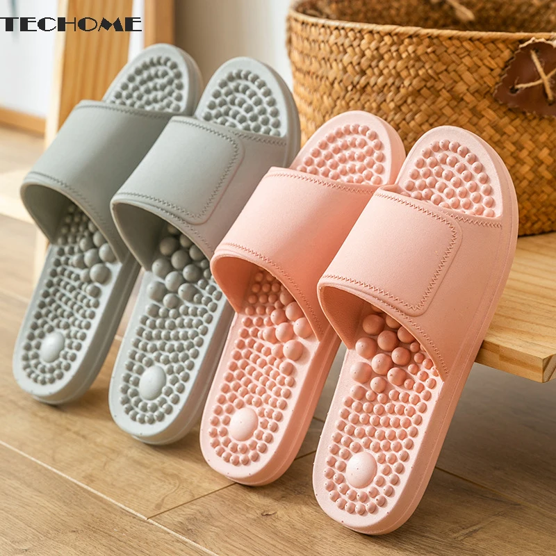 

2022 Massage Slippers Sandals for Women Men Unisex Indoor Non-slip Solid Soft Bottom Couple Flip Flops Home Bathroom Shoes