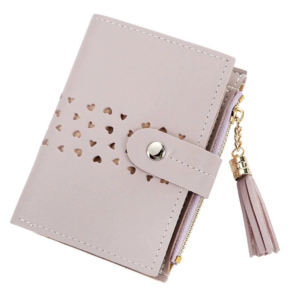 Новинка, Модный женский короткий кошелек carteras mujer с кисточками и застежкой, кошелек для монет, держатель карт, сумочка, клатч, portefeuille femme# C10 - Цвет: Фиолетовый