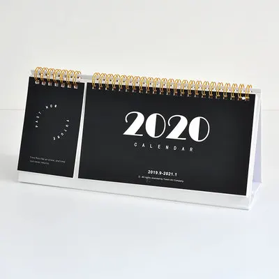 Simple Black and White Series Desk Calendar DIY Note Memo Coil Calendars.09-.12 Daily Schedule Planner - Цвет: B