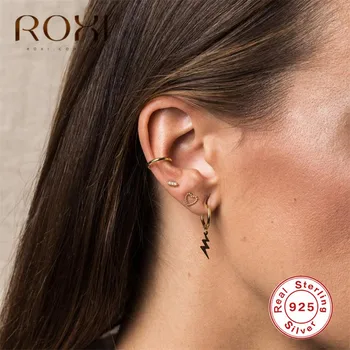 

ROXI 2020 New Fashion Element Women's Earrings 100% 925 Sterling Silver Lightning Pendant Stud Earrings Punk oorbellen brincos