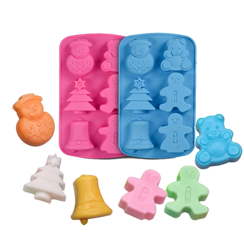 

Christmas Snowmen Bell Cake Mold Chocolate Jelly Candy Ice Cube Tray Mould Cake Decorating Tools Xmas Bell Silocne Mold