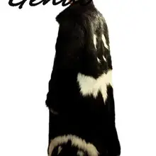 Новинка, мужская зимняя куртка из искусственного меха, черная, белая, в стиле дьявола, Длинная ветровка, лиса, толстая, теплая, модная мужская кожаная шуба