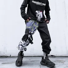April MOMO черные камуфляжные лоскутные брюки карго для бега мужские карманные хип-хоп спортивные брюки длинные брюки