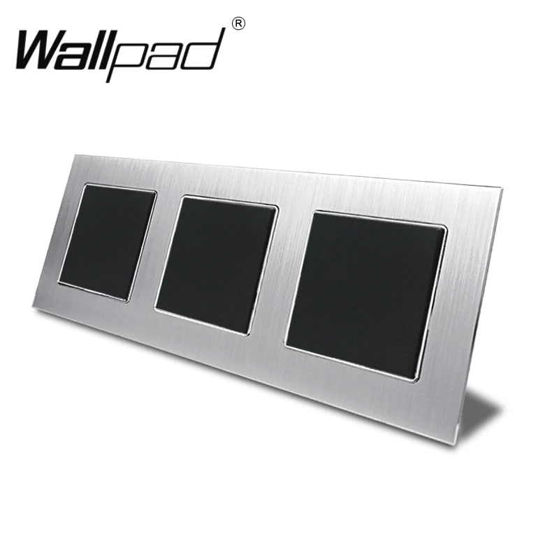 Тройной 1 банды выключатель ЕС Стандартный Wallpad серебряная металлическая рама