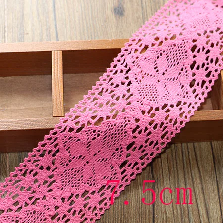 7.3cm 2yard 2 ярда мульти размер розовый вышивка кружева отделка ленты DIY одежды головной убор Свадебная Упаковка ткань материалы - Цвет: 7.3cm 2yard
