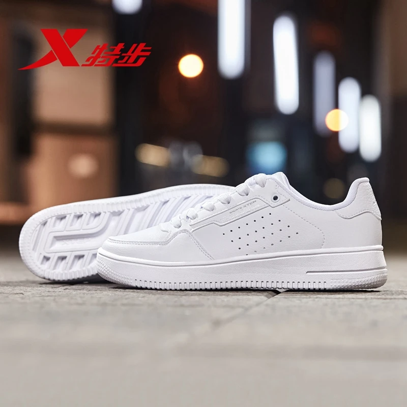 Xtep/Женская обувь для скейтбординга кожаная повседневная женская нескользящая