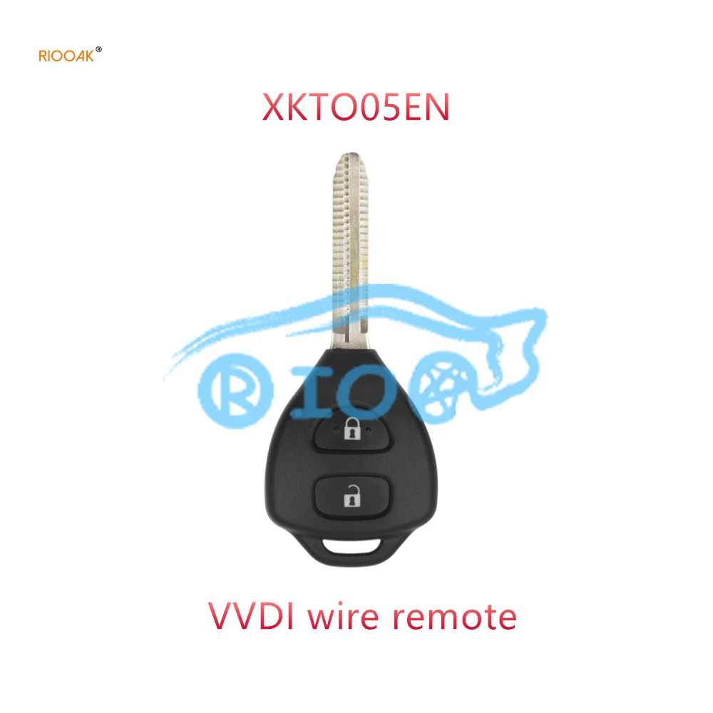 RIOOAK 10pcs/lot XHORSE XKTO05EN Wired Universal Remote Key For Toyota Style Flat 2 Buttons for VVDI2 VVDI Key Tool English Vers new 5pcs lot xhorse xkto05en wired universal remote key for toyota style flat 2 buttons for vvdi vvdi2 key tool english version