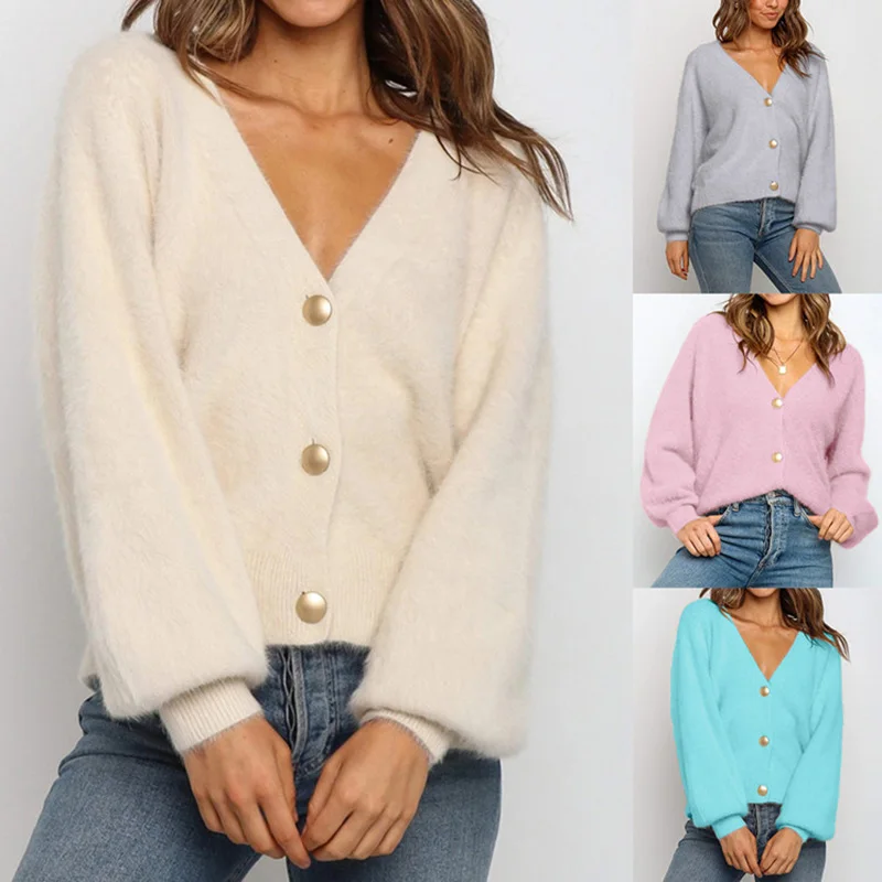 

Elegant Long Sleeve Women Warm Sweater 2020 New Single-Breasted Female Short Cardigan Soft Flexible Knitted Clothing