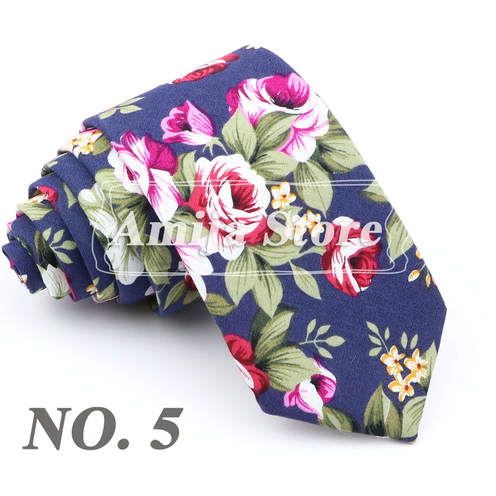 Fashion Floral Baumwolle Krawatte Für Männer Frauen Silm Krawatte Mit Blume Krawatte Für Hochzeit Geschenk Lässige Krawatten Anzüge Romantische Zubehör – Detail 7