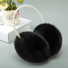 Новые милые жемчужные зимние наушники, женские меховые наушники, теплые наушники для девочек, имитация кролика, плюшевые теплые наушники, аксессуары для волос