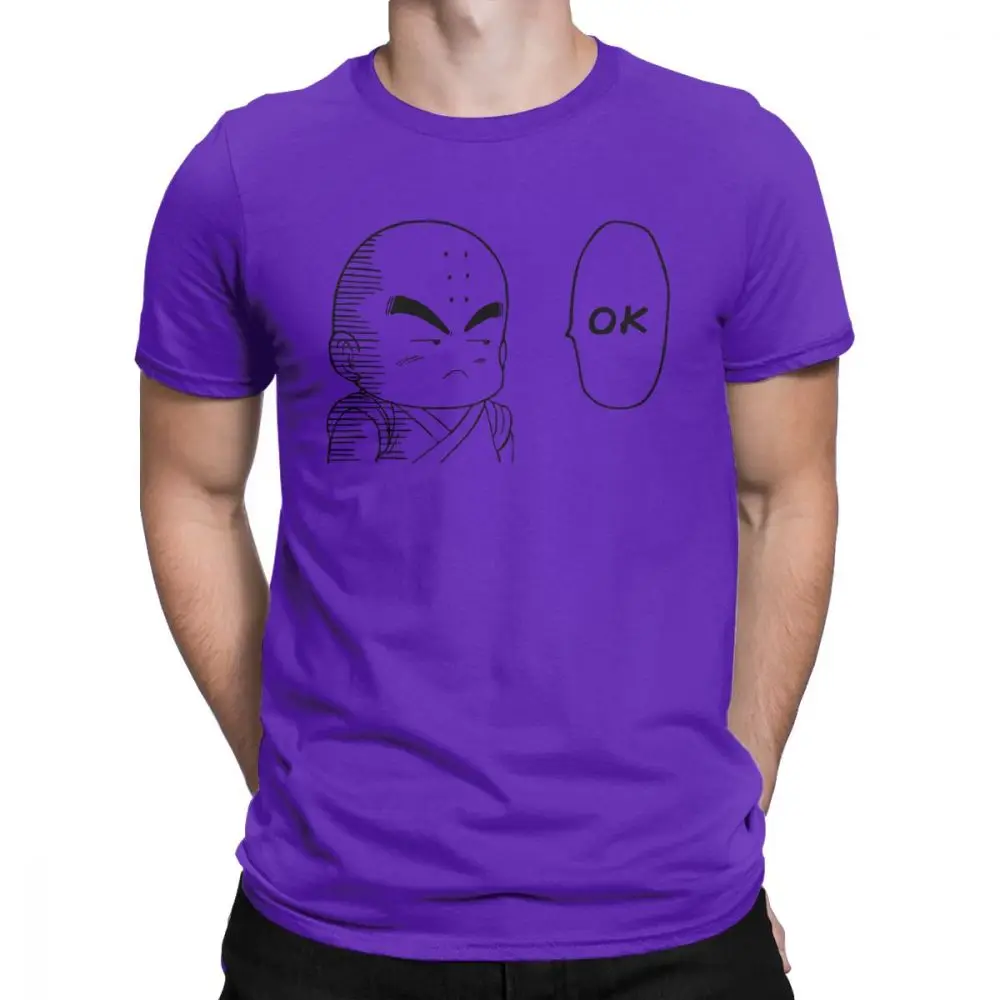 Krilin OK Dragon Ball Футболка мужская 100 Премиум хлопковая Футболка Goku Super Saiyan Vegeta Dbz Ultra Harajuku Camiseta Футболка мужская - Цвет: Фиолетовый