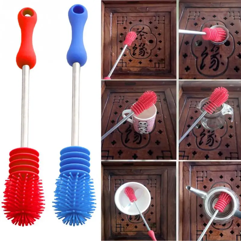 

Creative Bottle Brush Unique design Baby Bottles Scrubbing Silicone Cleaning Tool Kitchen Cleaner For cup Washing Cleaning