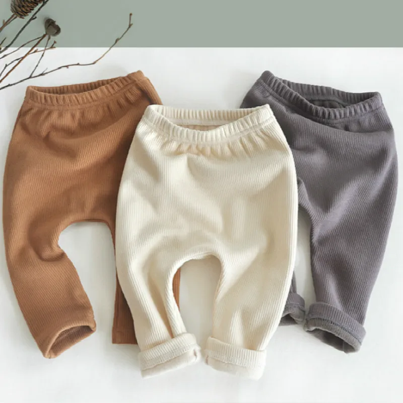 

baby winter pants cotton girl boy kids children leggings warm toddler trousers High Casual comfortable Regular Elastic Waist