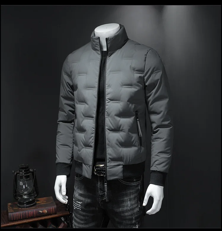 Fanwo Fw2185 Winter New Style Trend Men Solid Color Large Size Stand Collar Warm down Jacket Coat