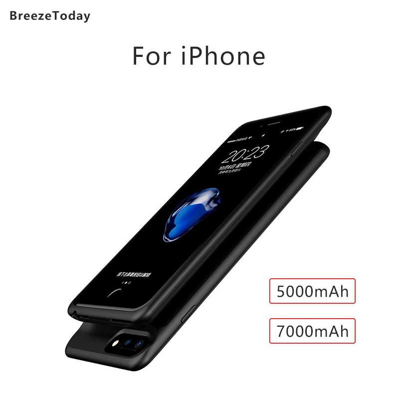 5000 мАч Зарядное устройство чехол для зарядки аккумулятора iPhone 6 Plus 6s 7 8 внешнего