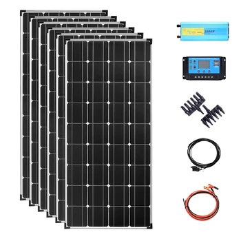 

700w solar panel system 12v kit complete camping power 720w with 2000w inverter Controller Photovoltaic for home RVs trailer