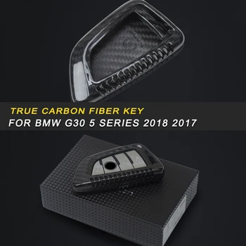 

True Carbon Fiber Key Cover Cap Key Case Accessories for BMW G30 5 Series 2018 2017 18 X3 G01 Auto